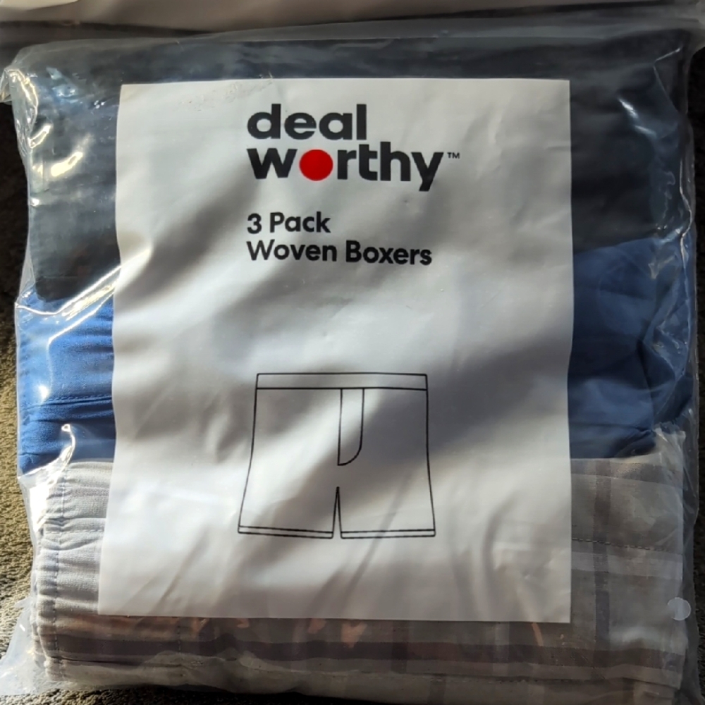Deal Worthy 3 Pack Woven Boxers XL